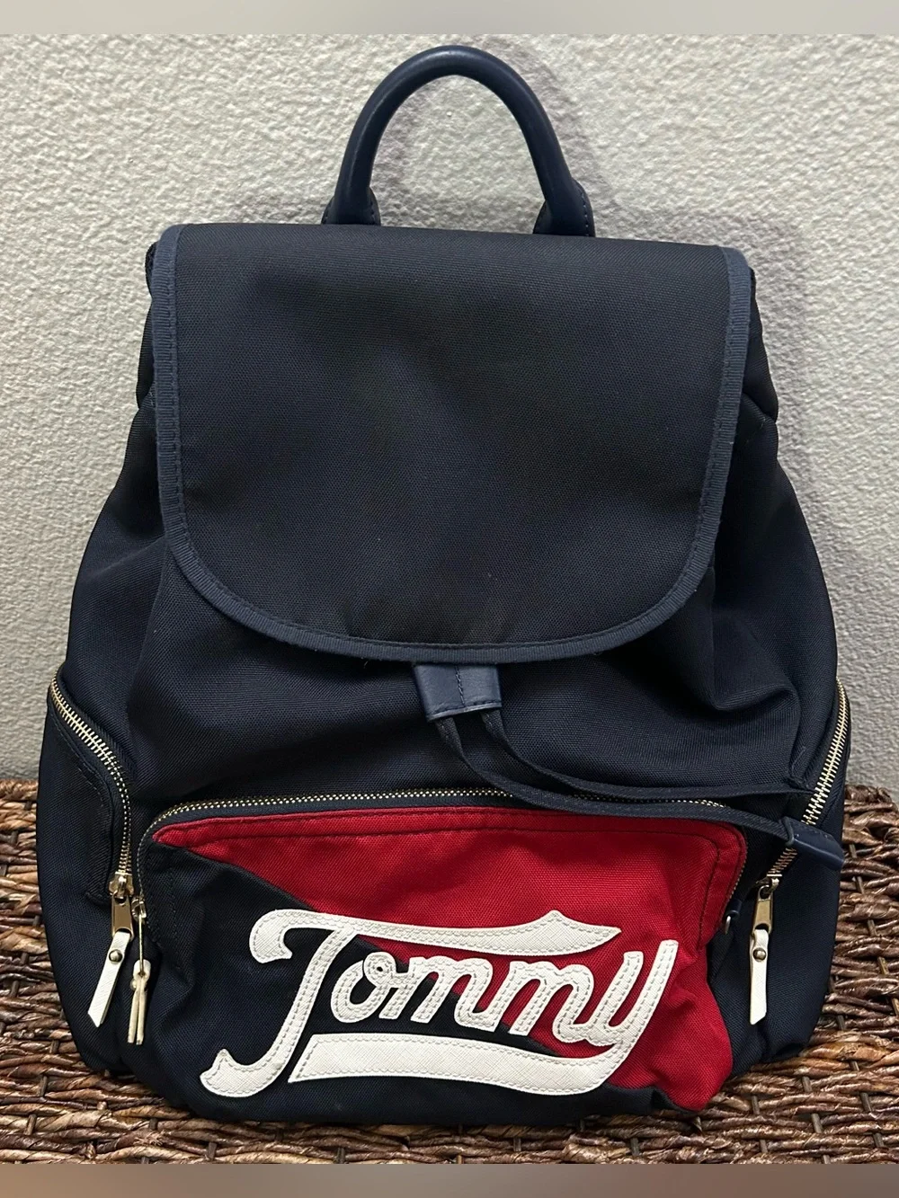 Tommy Hilfiger Canvas Backpack, Red White Blue, Lots Of Space, Unisex